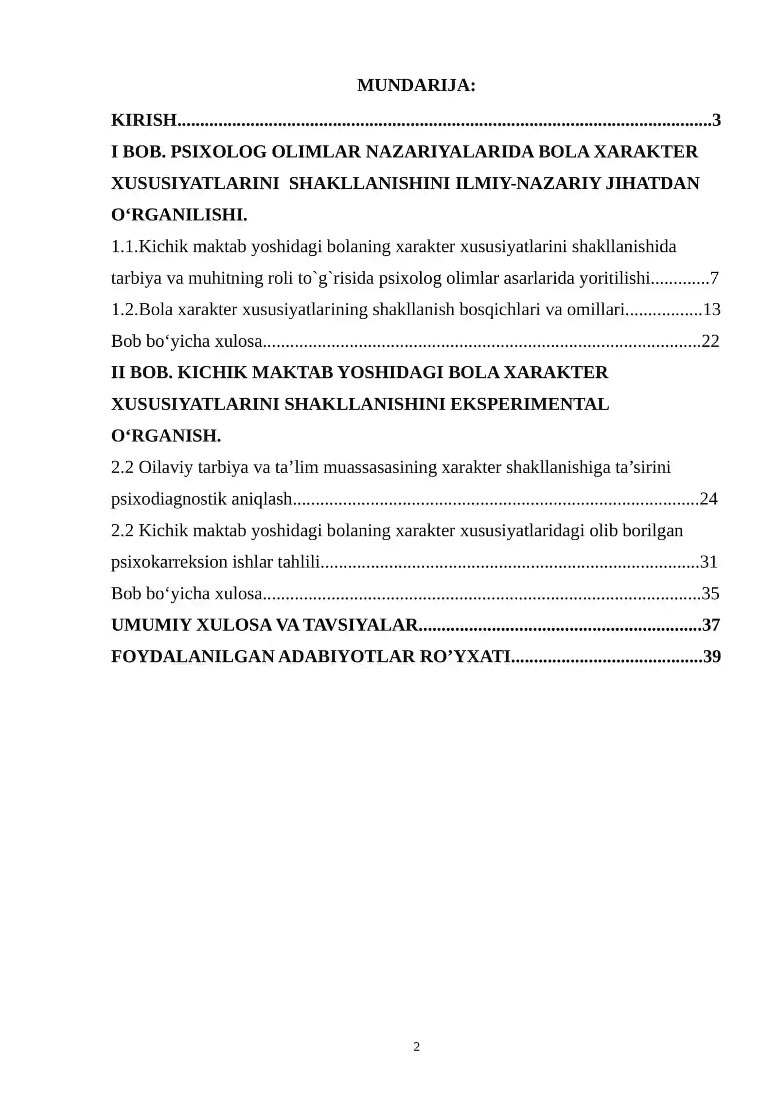 KICHIK MAKTAB YOSHIDAGI BOLANING XARAKTER XUSUSIYATLARINING SHAKLLANISHIDA TARBIYA VA MUHITNING ROLI 2