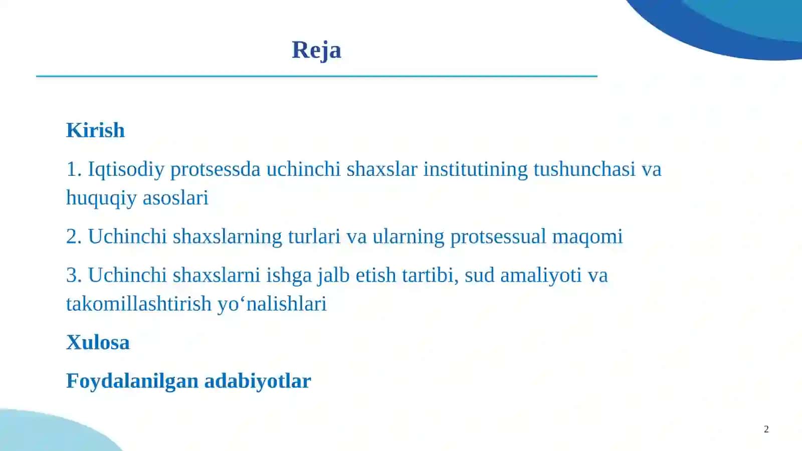 UCHINCHI SHAXSLAR VA ULARNING TURLARI 2