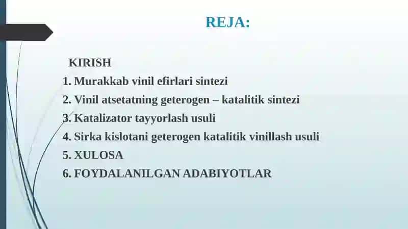 Murakkkab vinil efiri sintezi 2