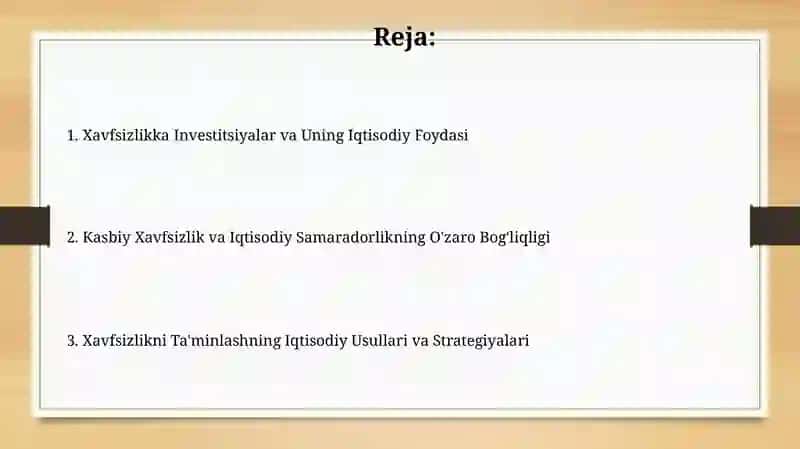 Xavfsizlikka Investitsiyalar va Uning Iqtisodiy Foydasi 2