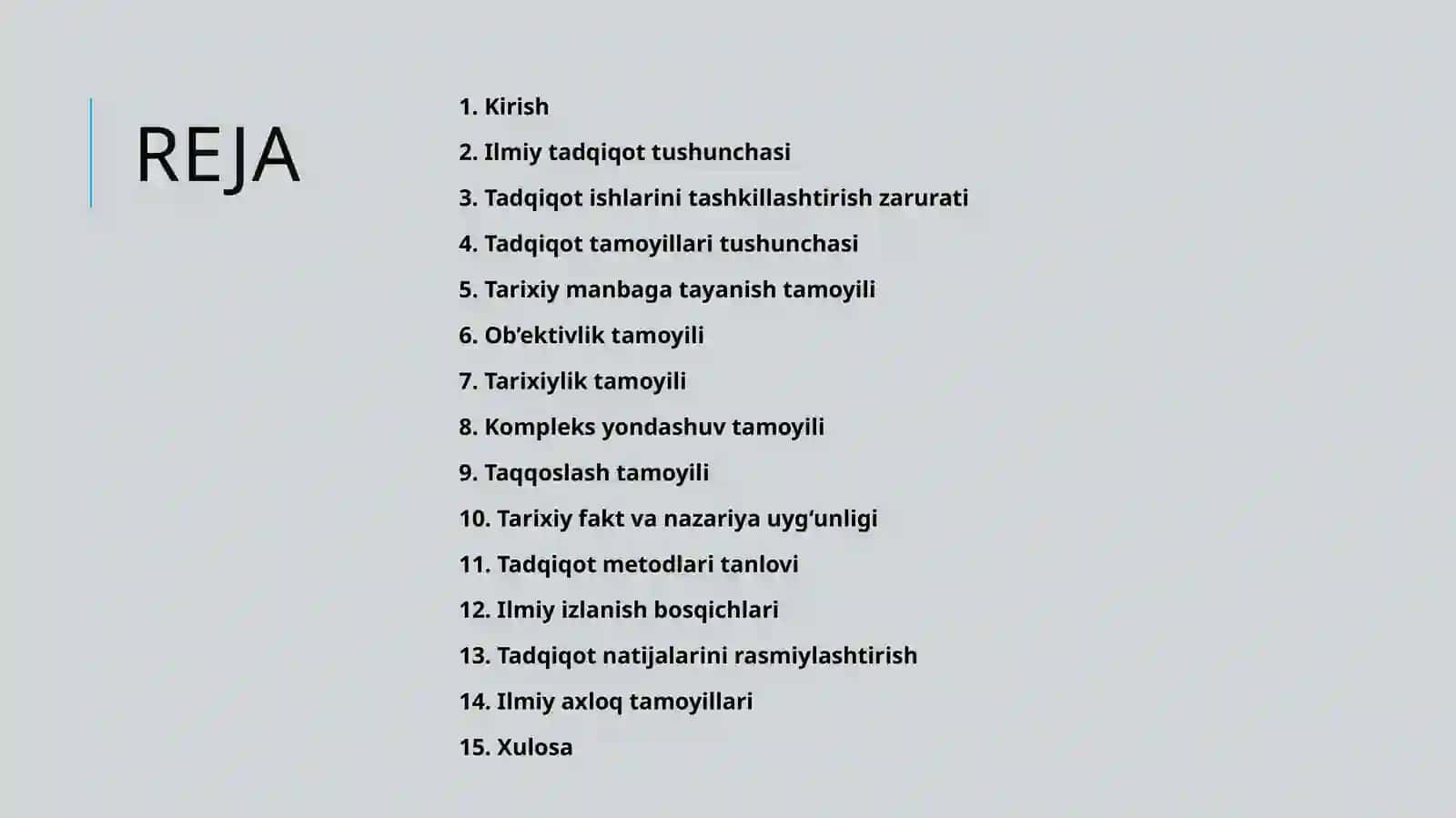 Tarix fanidagi ilmiy tadqiqotlarini tashkil etish tamoyillari 2