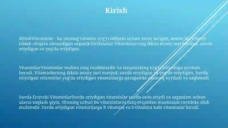 Vitaminlar.Suvda Eruvchi Vitaminlar 2