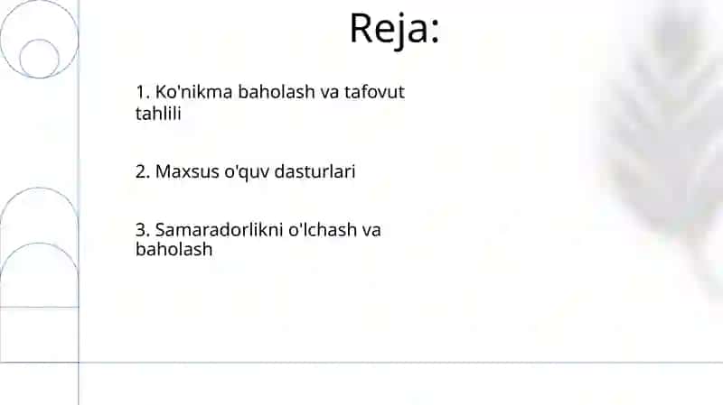 Individual taklif harakatlarga oʻrgatish. 2