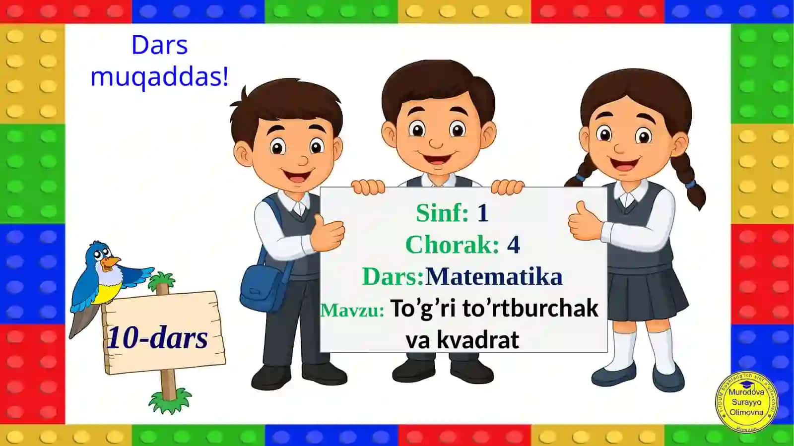 To’g’ri to’rtburchak va kvadrat 2