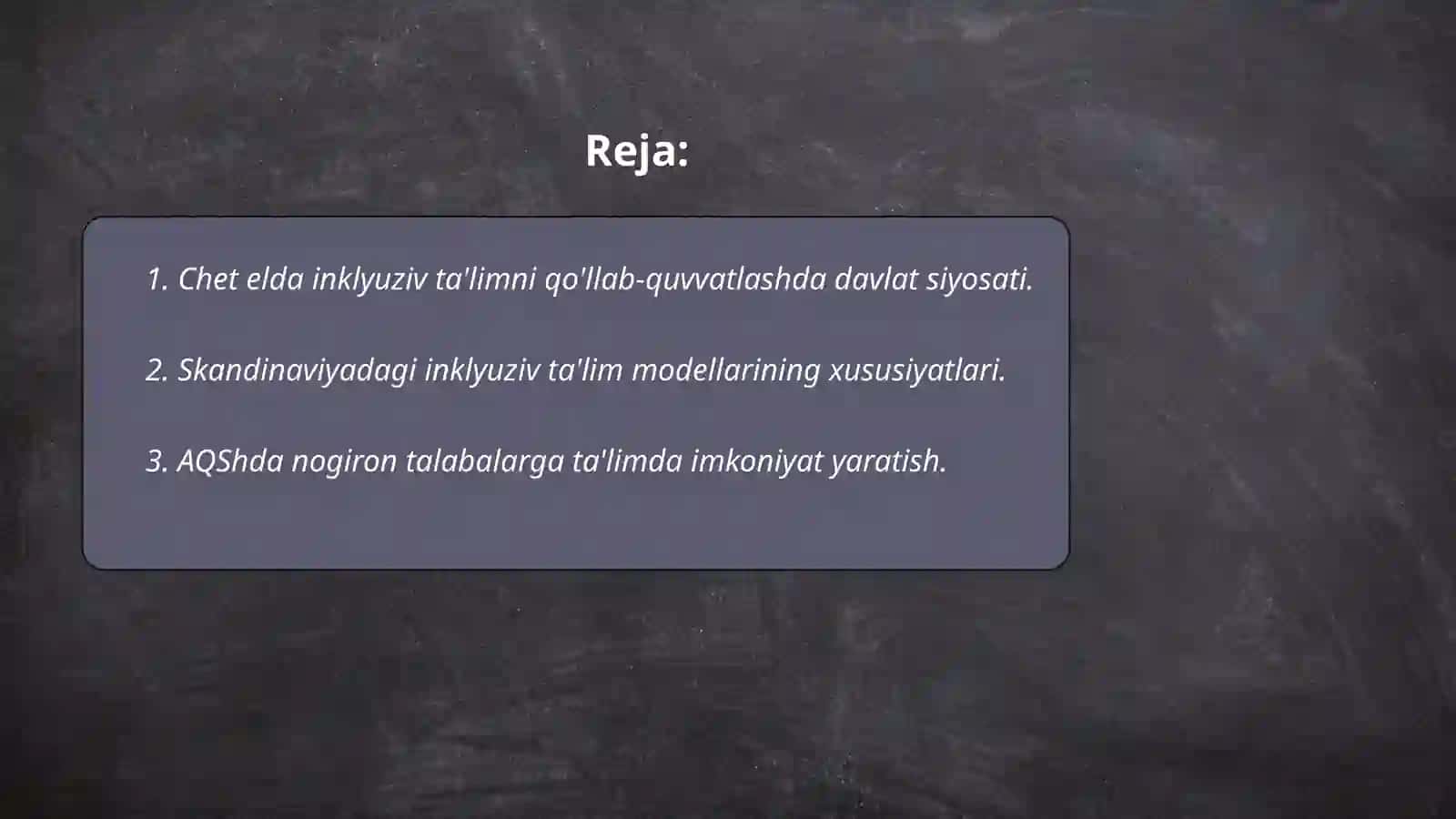 Chet elda inklyuziv ta'limni qo'llab-quvvatlashda davlat siyosati 2