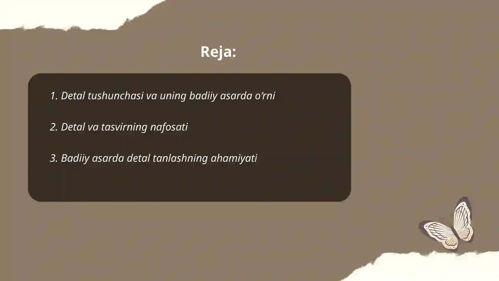 Detalning badiiy asarda o'rni 2