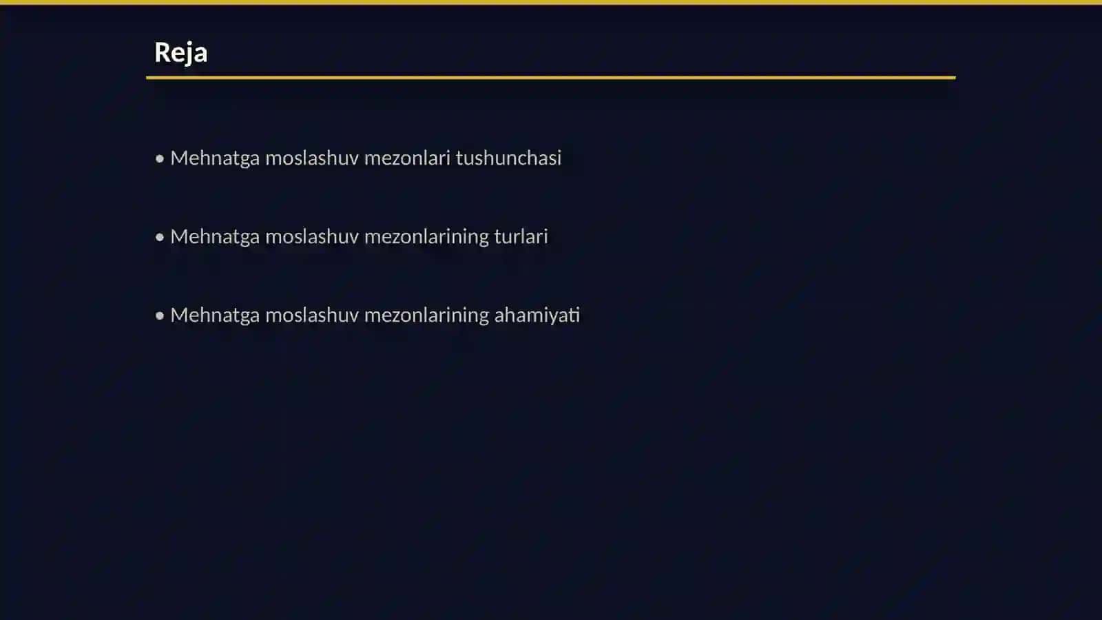 Mehnatga moslashuv mezonlari 2