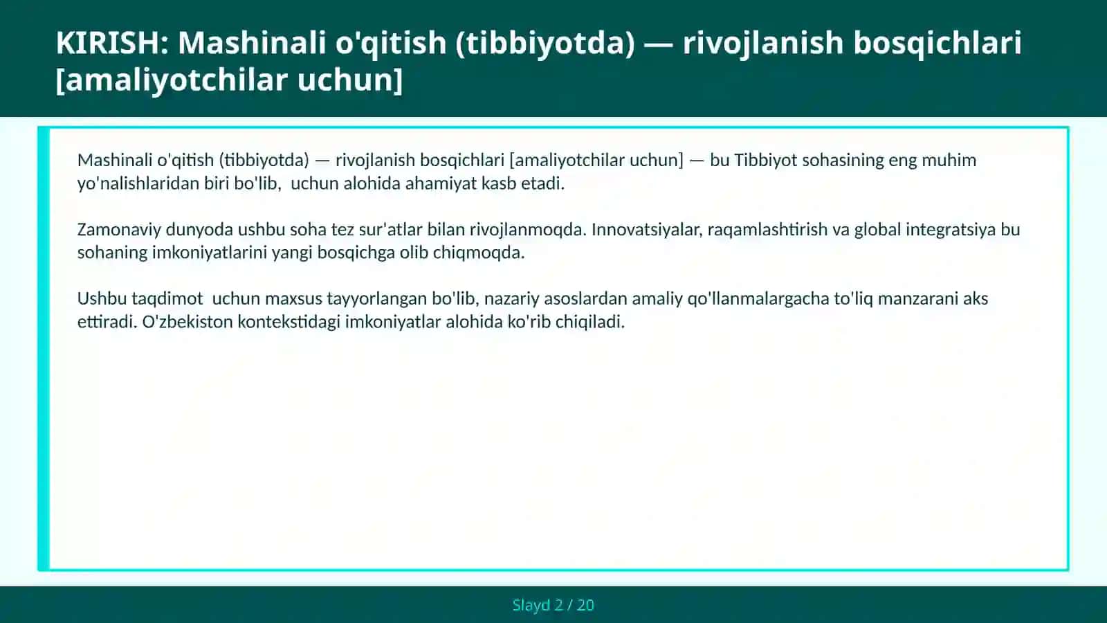 Mashinali o'qitish (tibbiyotda) — rivojlanish bosqichlari [amaliyotchilar uchun] 2