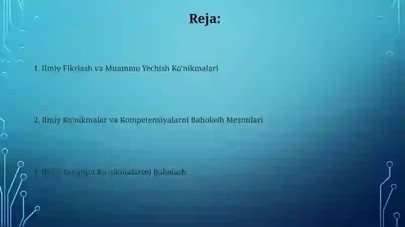 Ilmiy Fikrlash va Muammo Yechish Ko'nikmalari 2