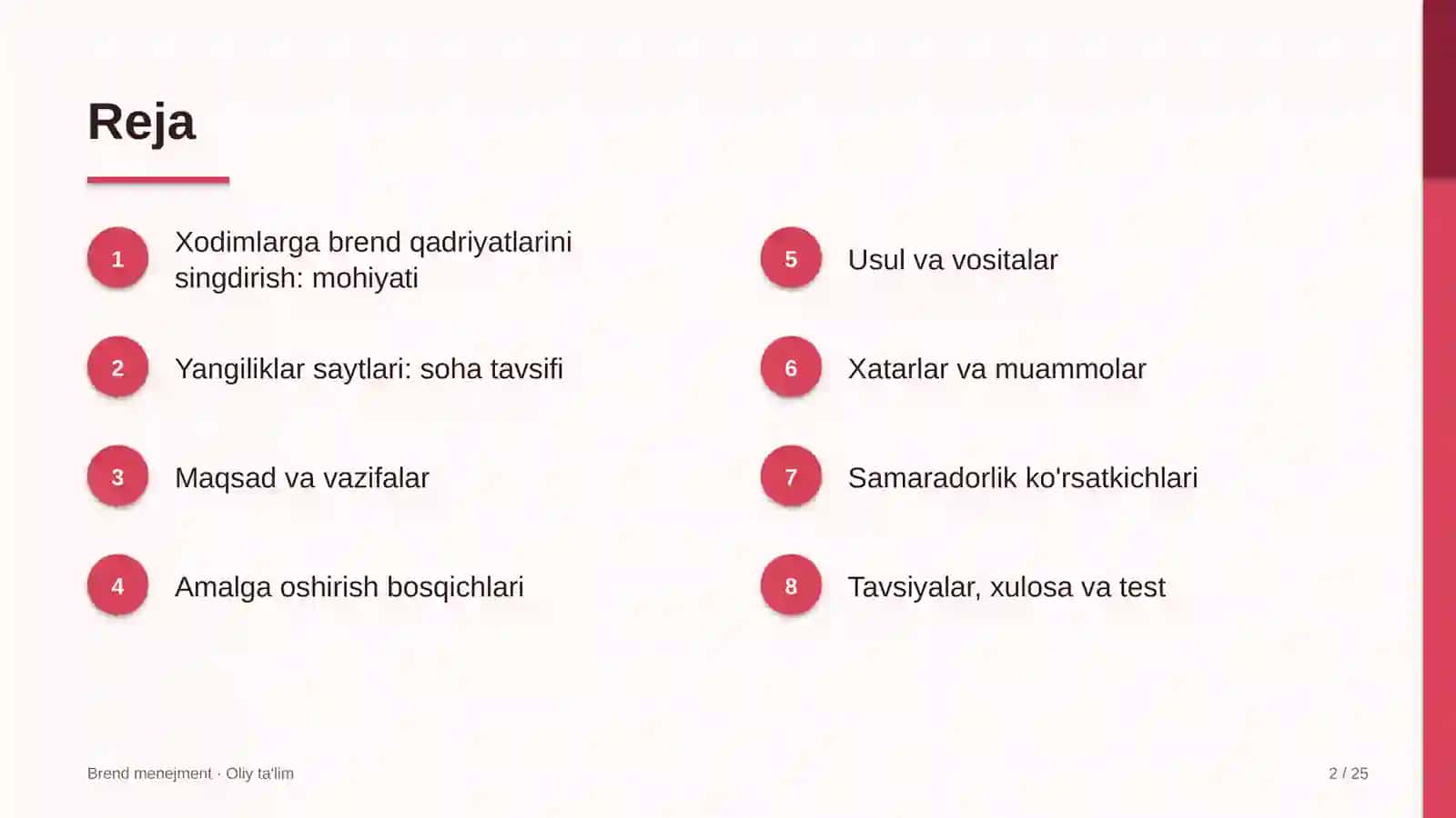 yangiliklar saytlarida xodimlar o'rtasida brend qadriyatlarini singdirish 3234 2