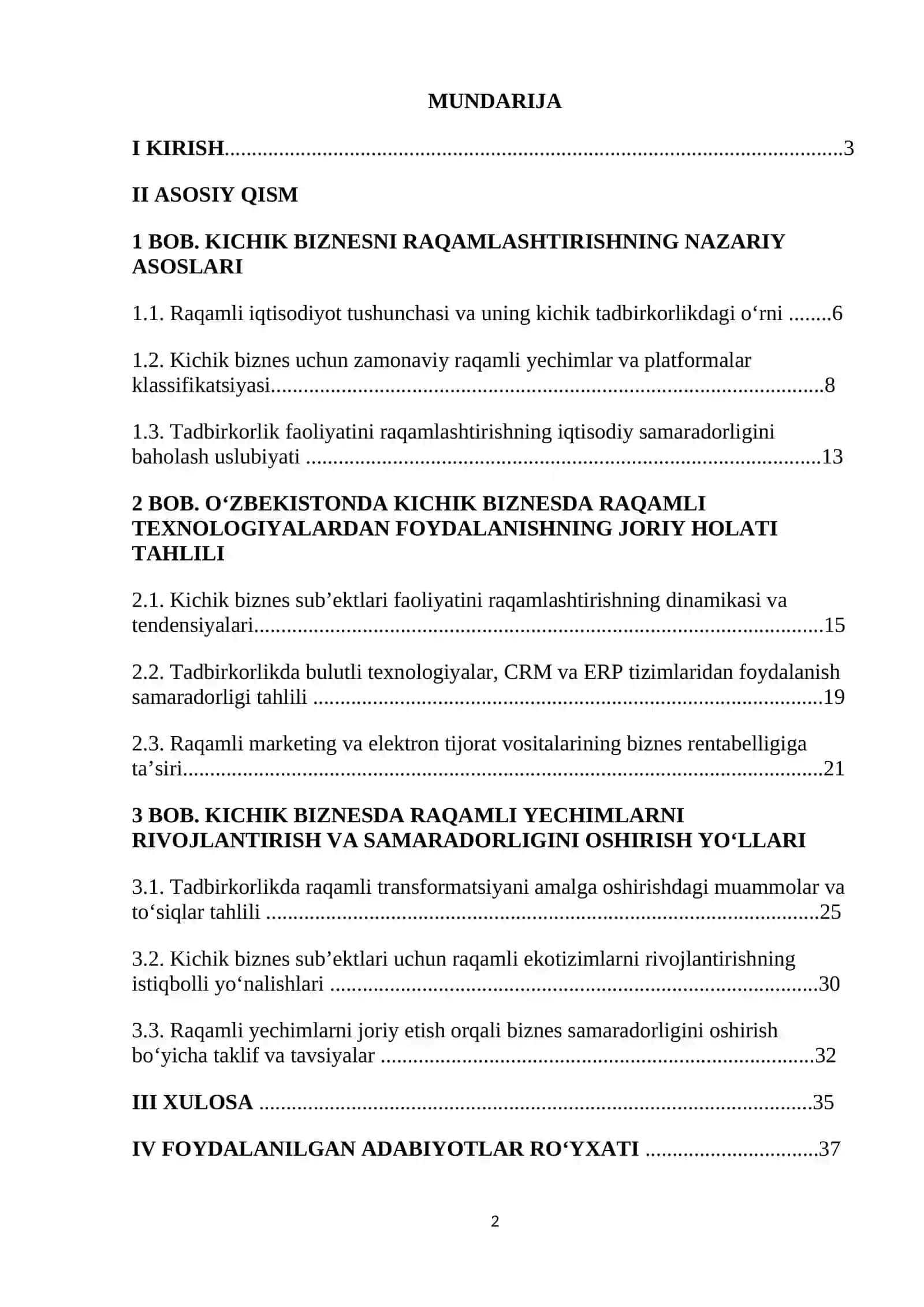 Raqamli iqtisodiyot tushunchasi va uning kichik tadbirkorlikdagi o‘rni 2