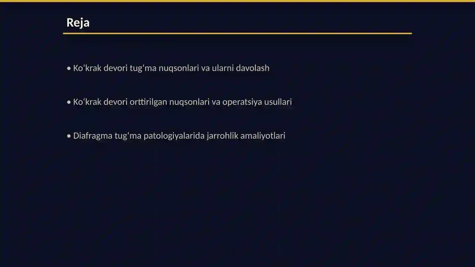 Ko‘krak devori tug‘ma va orttirilgan nuqsonlarida operatsiyalar 2