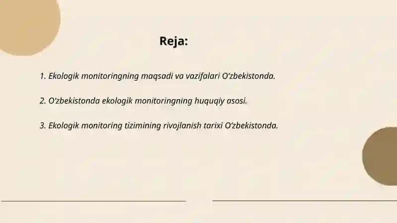 Ekologik monitoringning ahamiyati 2