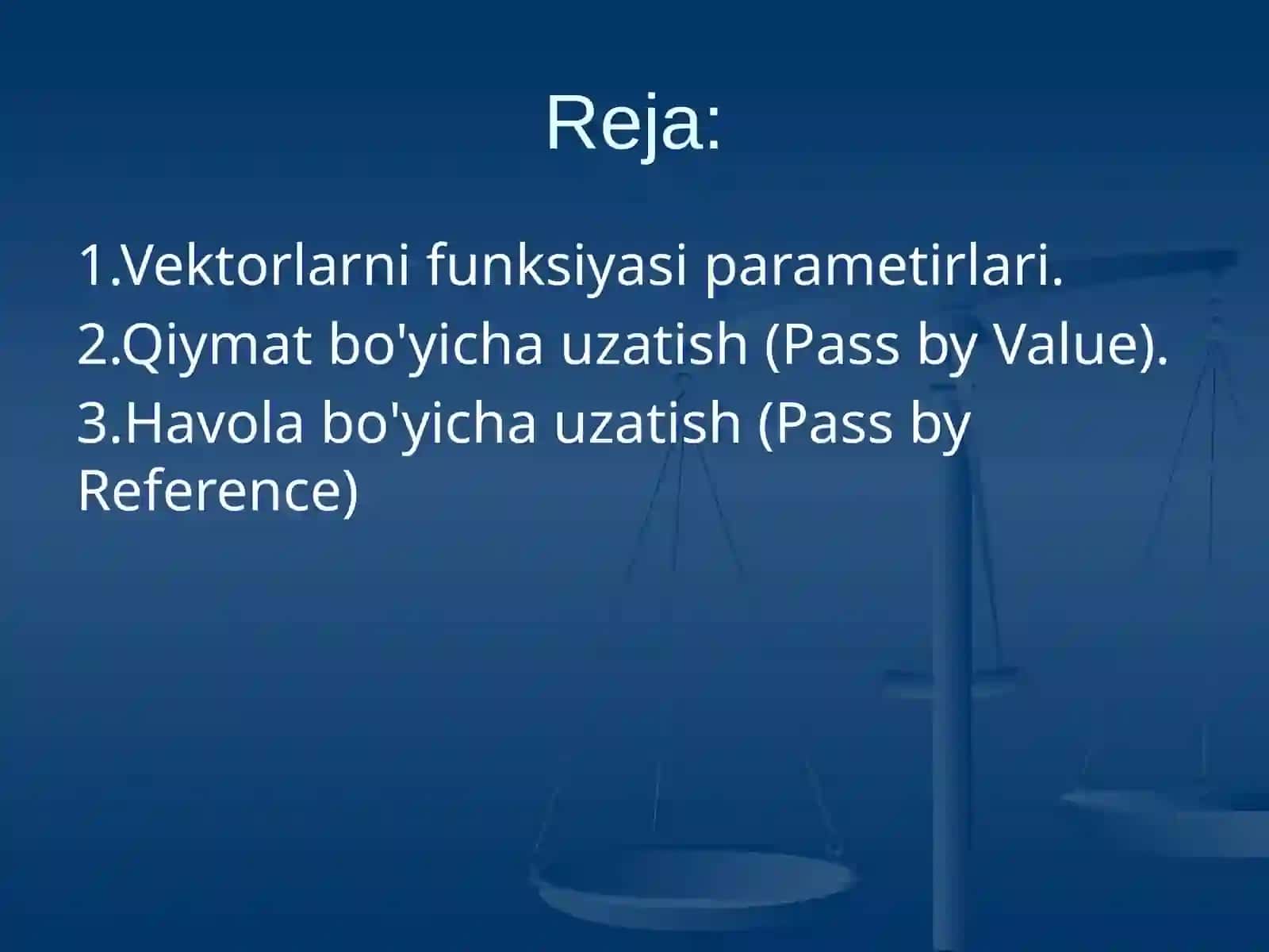 Vektorlarni funksiyasi parametirlari 2