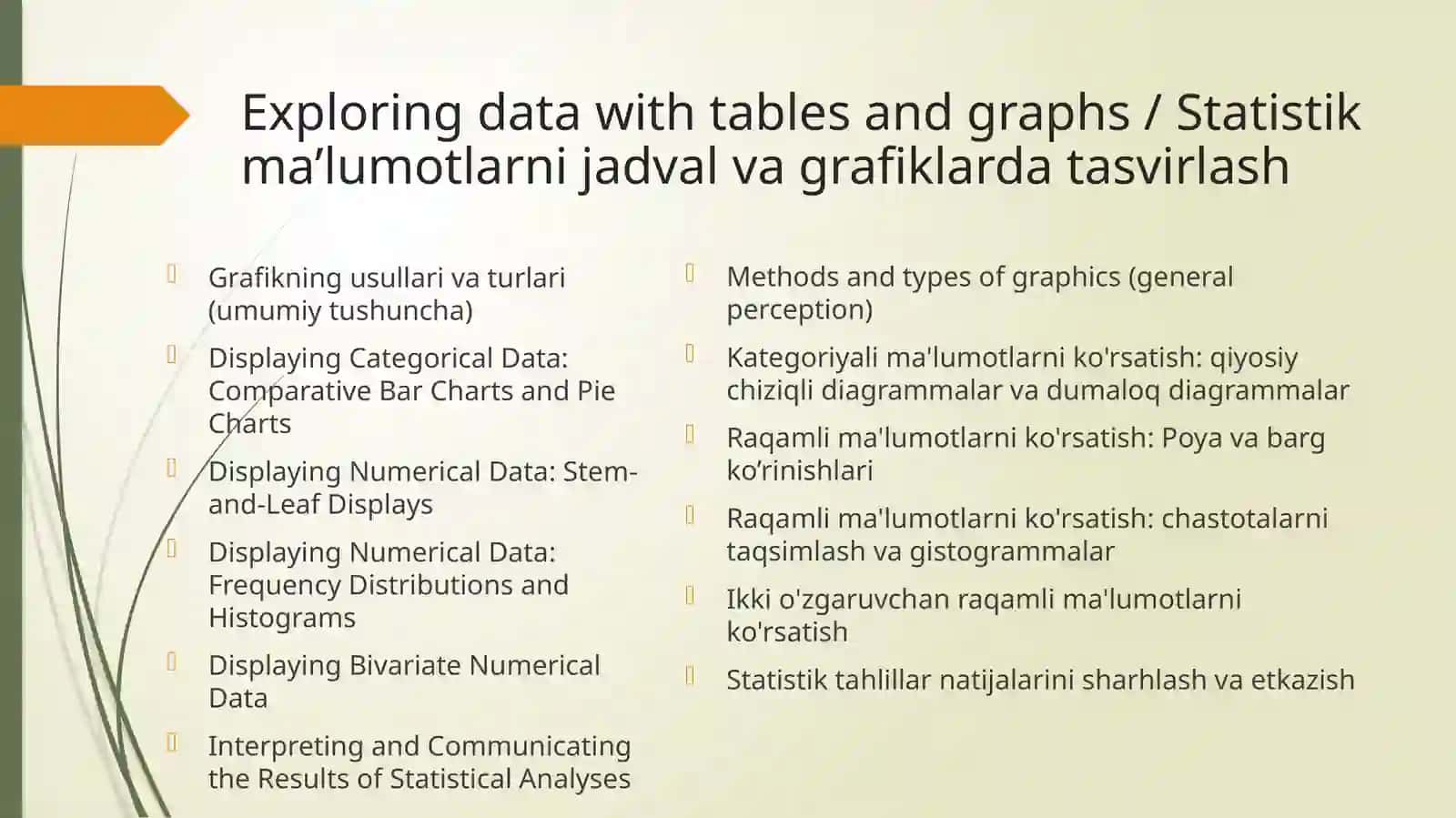 Statistik ma’lumotlarni jadval va grafiklarda tasvirlash 2