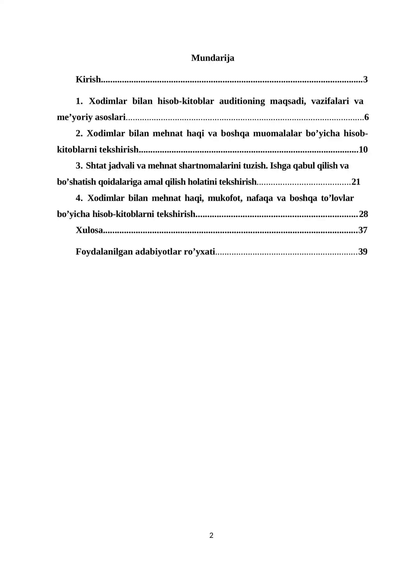 Mehnat haqi bo’yicha hisob-kitoblar auditi 2