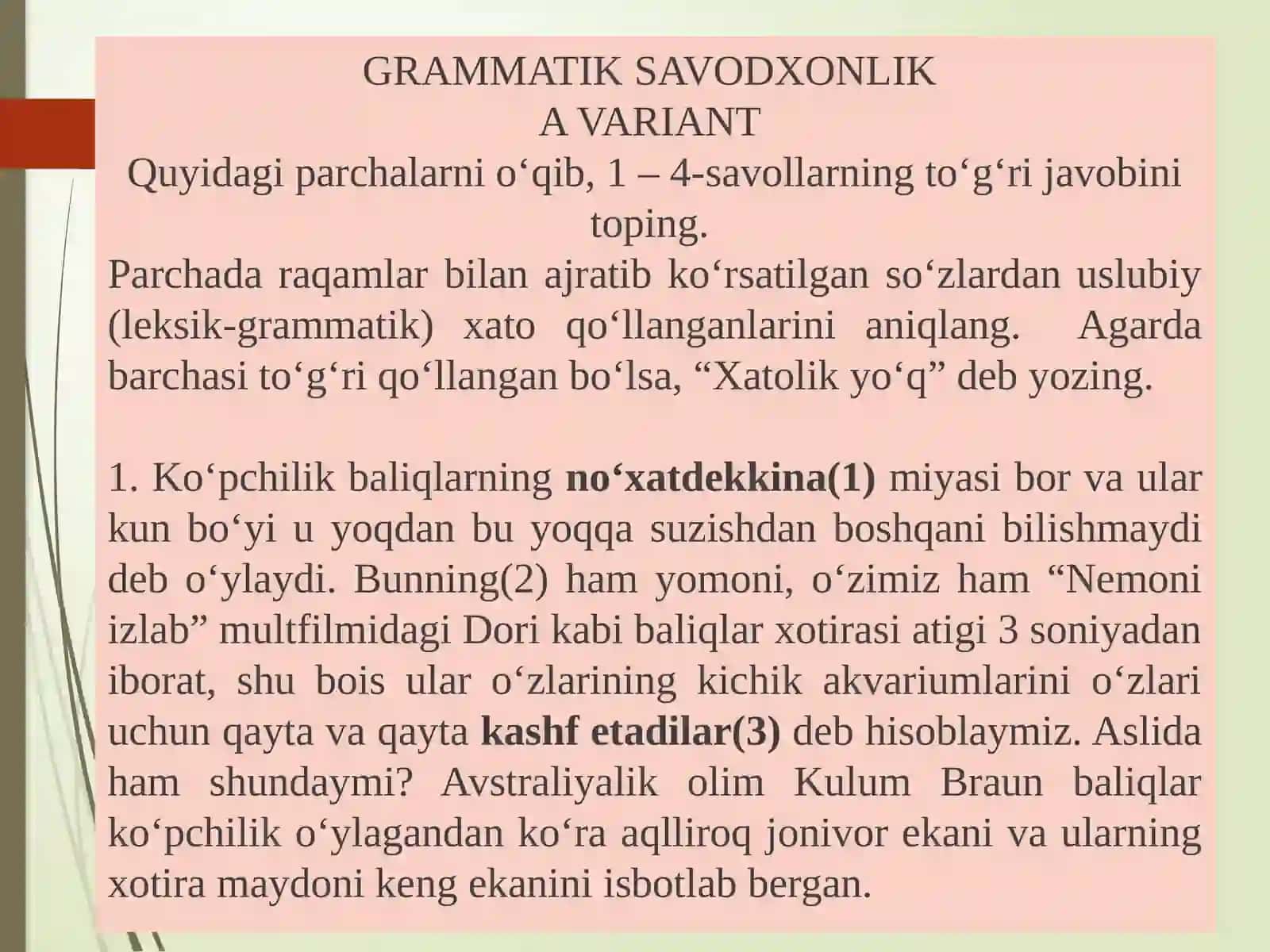 GRAMMATIK SAVODXONLIK 2