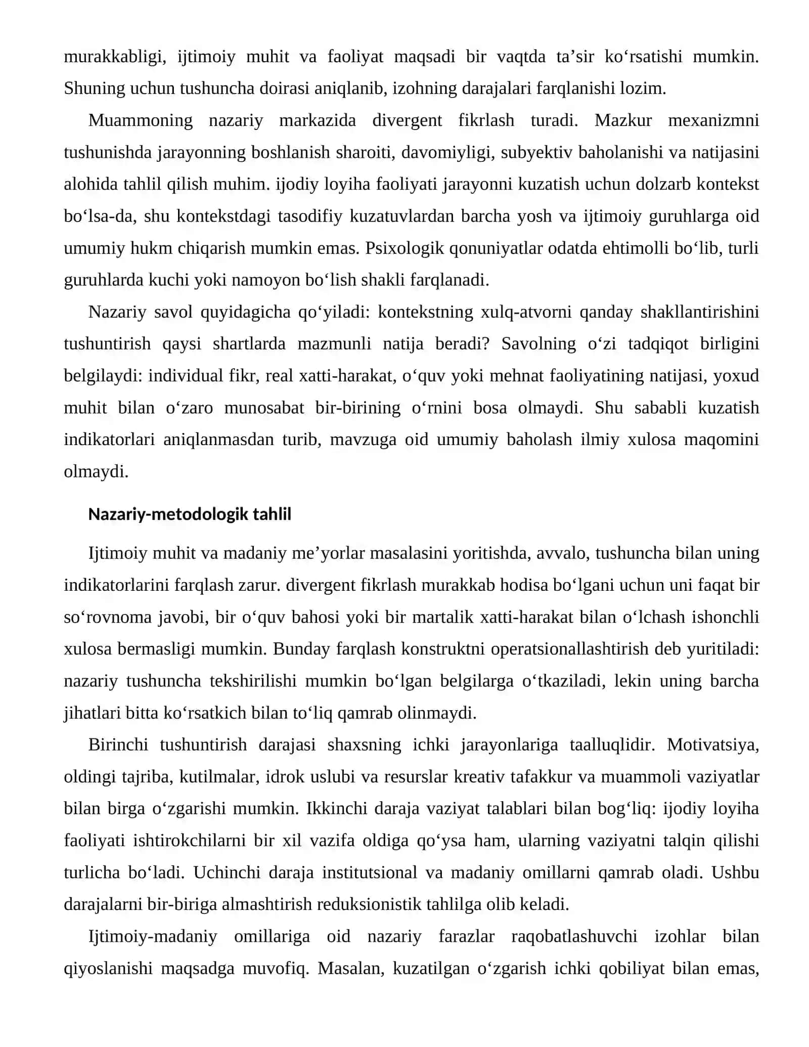 KREATIV TAFAKKUR VA MUAMMOLI VAZIYATLARNING IJTIMOIY-MADANIY OMILLARI 2