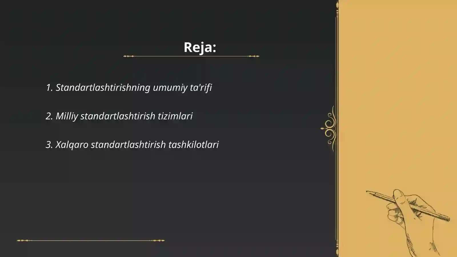Standartlashtirish turlari va toifalari 2