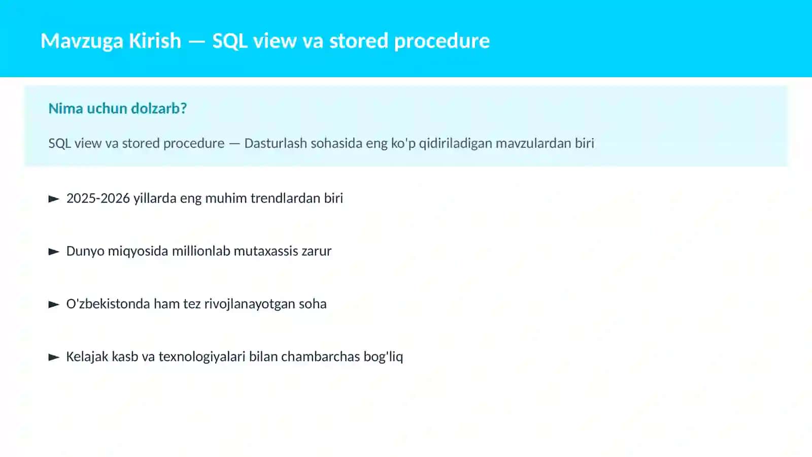 SQL view va stored procedure 2