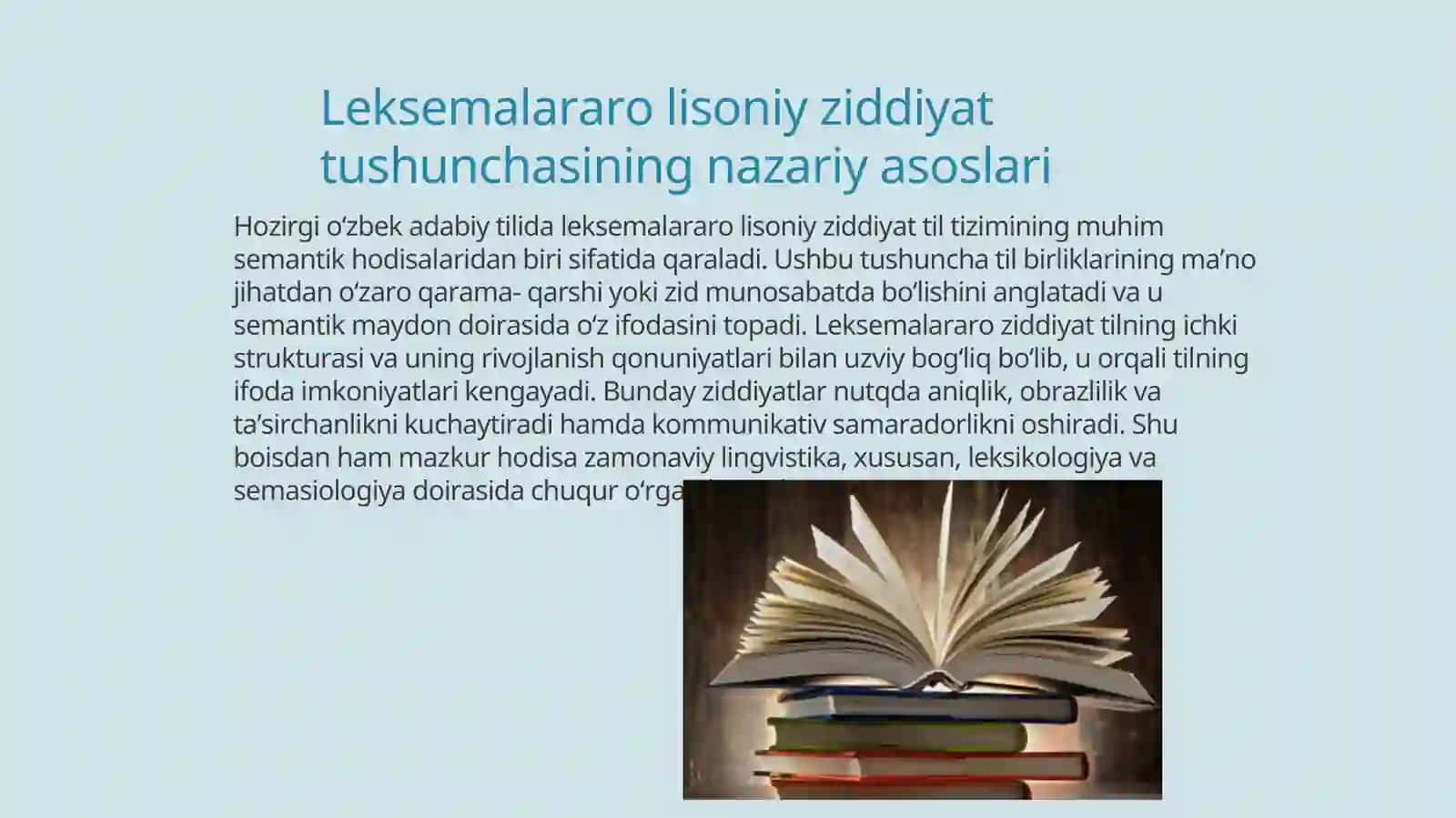 LEKSEMALARARO LISONIY ZIDDIYAT VA LEKSIK PARADIGMA 2