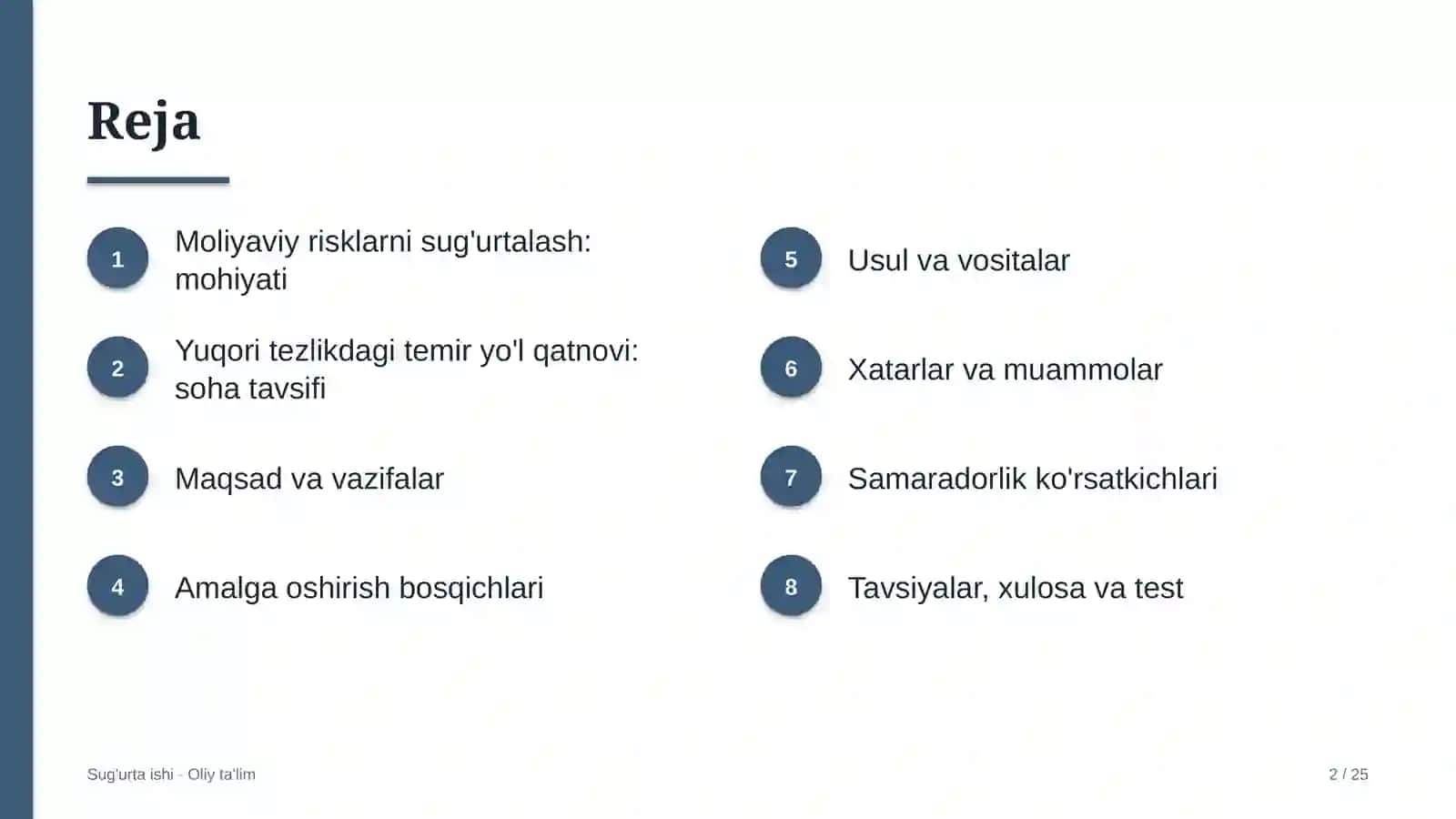 yuqori tezlikdagi temir yo'l qatnovida moliyaviy risklarni sug'urtalash 6609 2