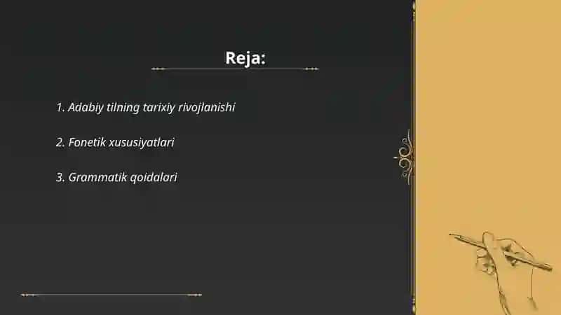 Adabiy tilning o'ziga xos xusiyatlari 2