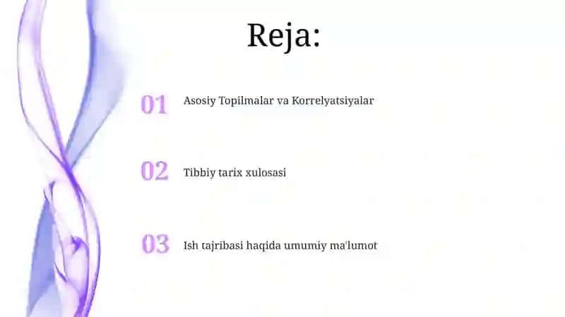 Ishlash va kasallik tarixi 2
