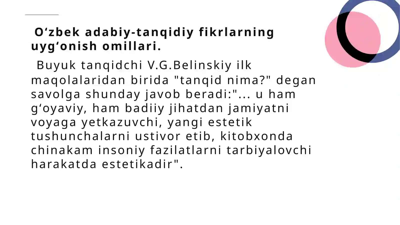 Adabiy tanqidning oʻziga xos xususiyatlari 2