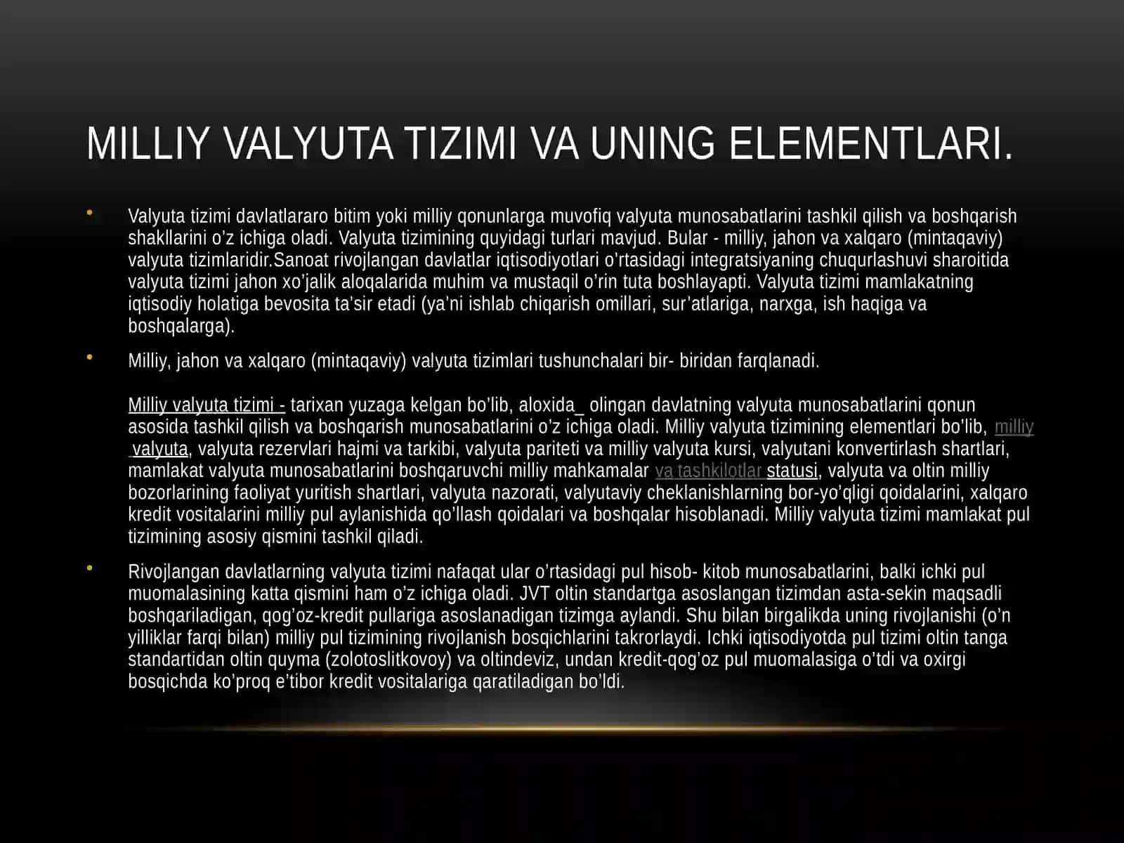 Milliy valyuta so'mni mustahkamlashning barqarorligi 2