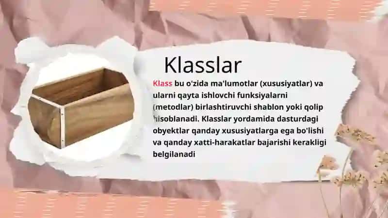 Obyektlar va klasslar 2