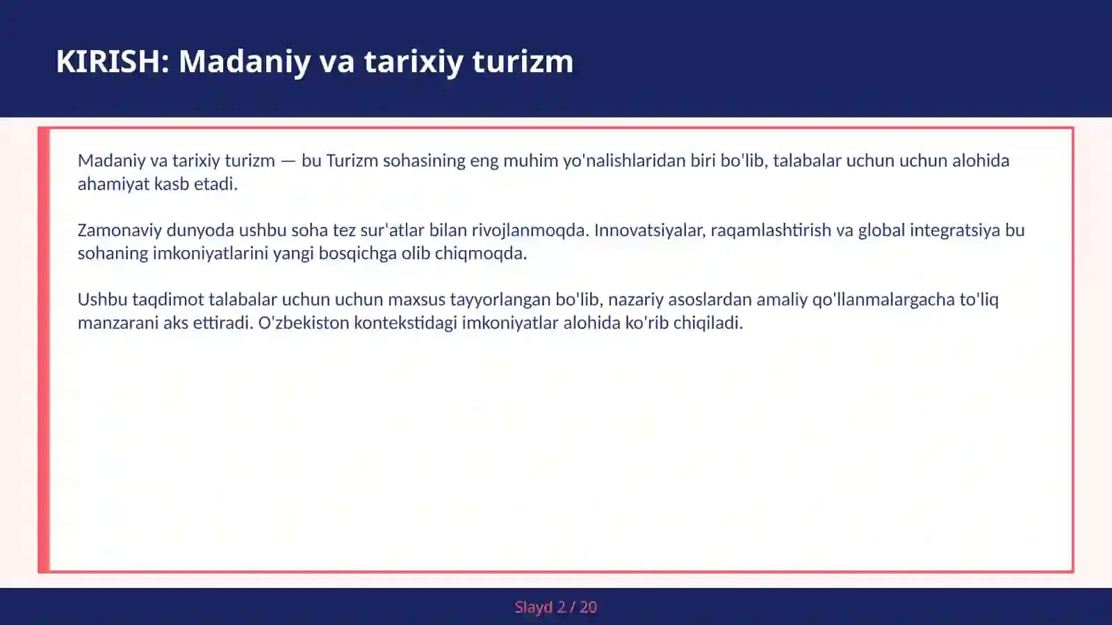 MADANIY VA TARIXIY TURIZM 2