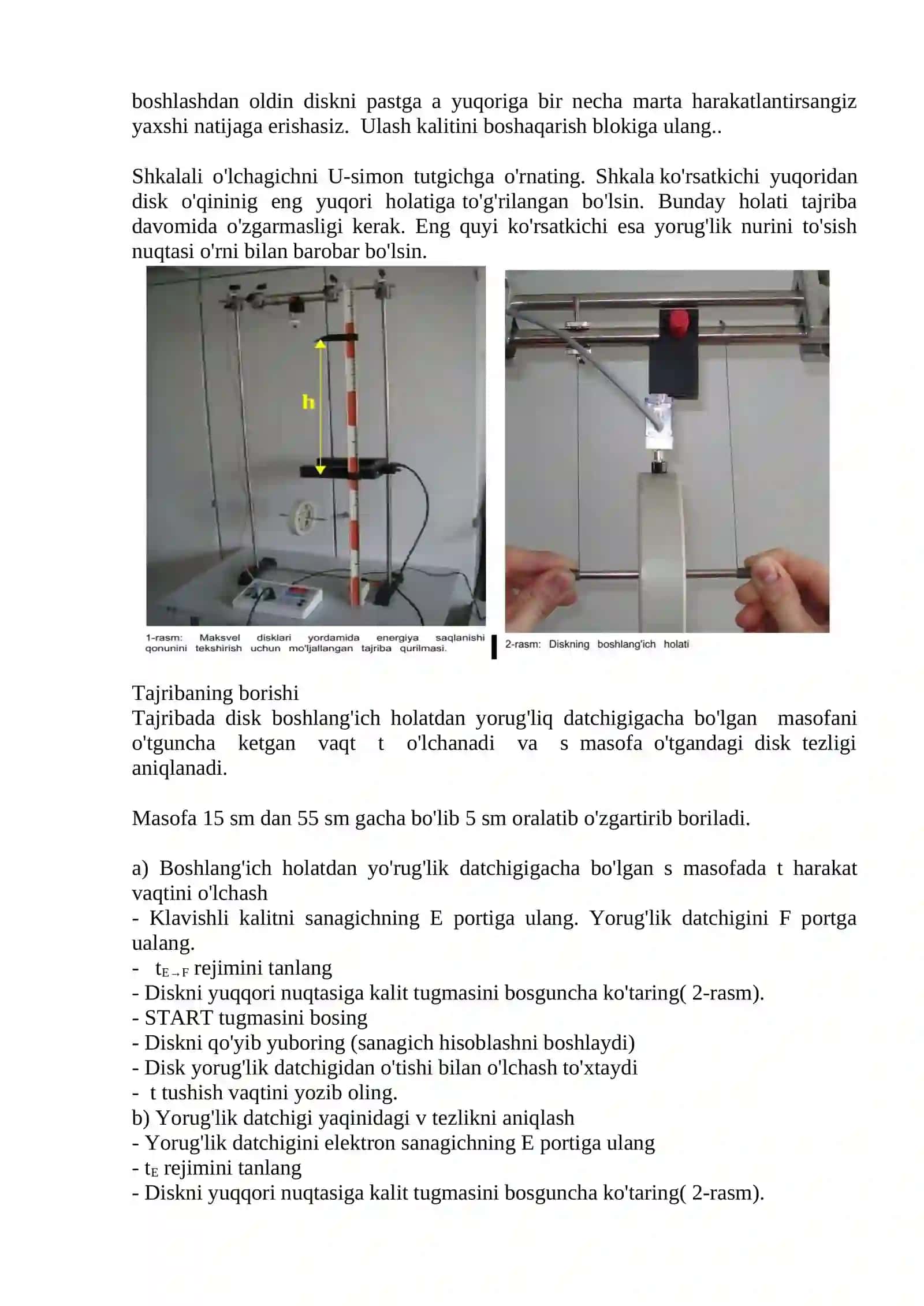 MAKSVEL MAYATNIGI YORDAMIDA QATTIQ JISMNING INERTSIYA MOMENTINI ANIQLASH 2