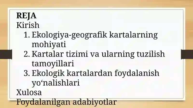 Ekologiya-geografik kartalar tizimi 2