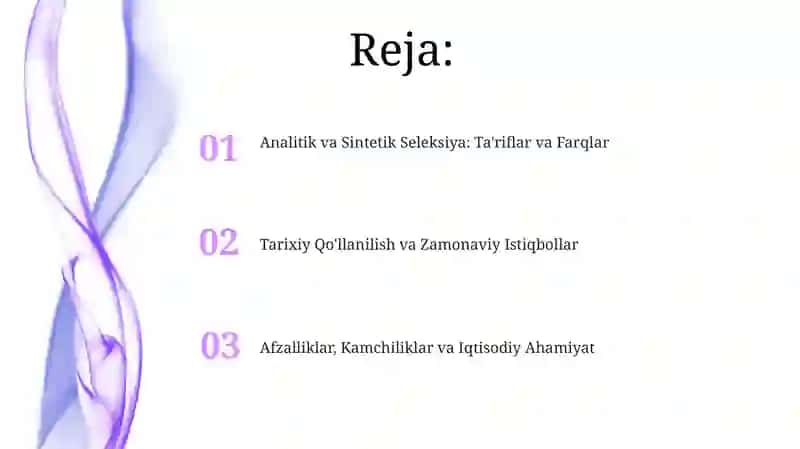 Analitik va Sintetik Seleksiya 2