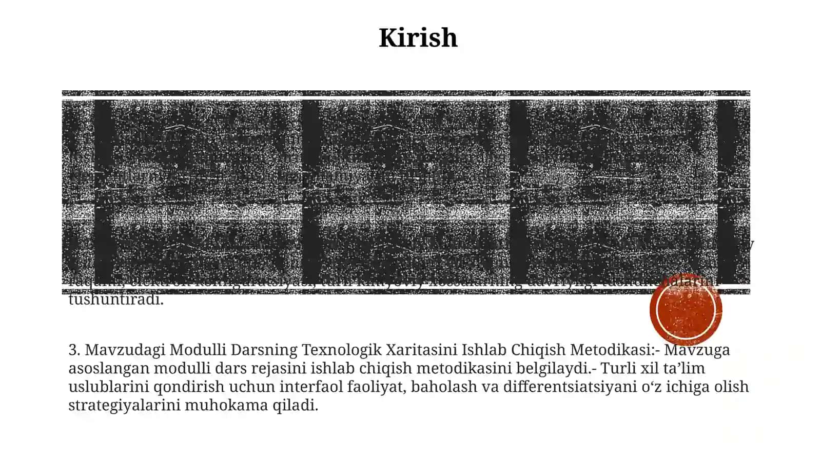 Davriy Qonun Va D.Mendeleyevning Kimyoviy Elementardavriy Sistemasi Mavzudagi Modulli Darsning Texnologik Xaritasini Ishlab Chiqish Metodikasi 2