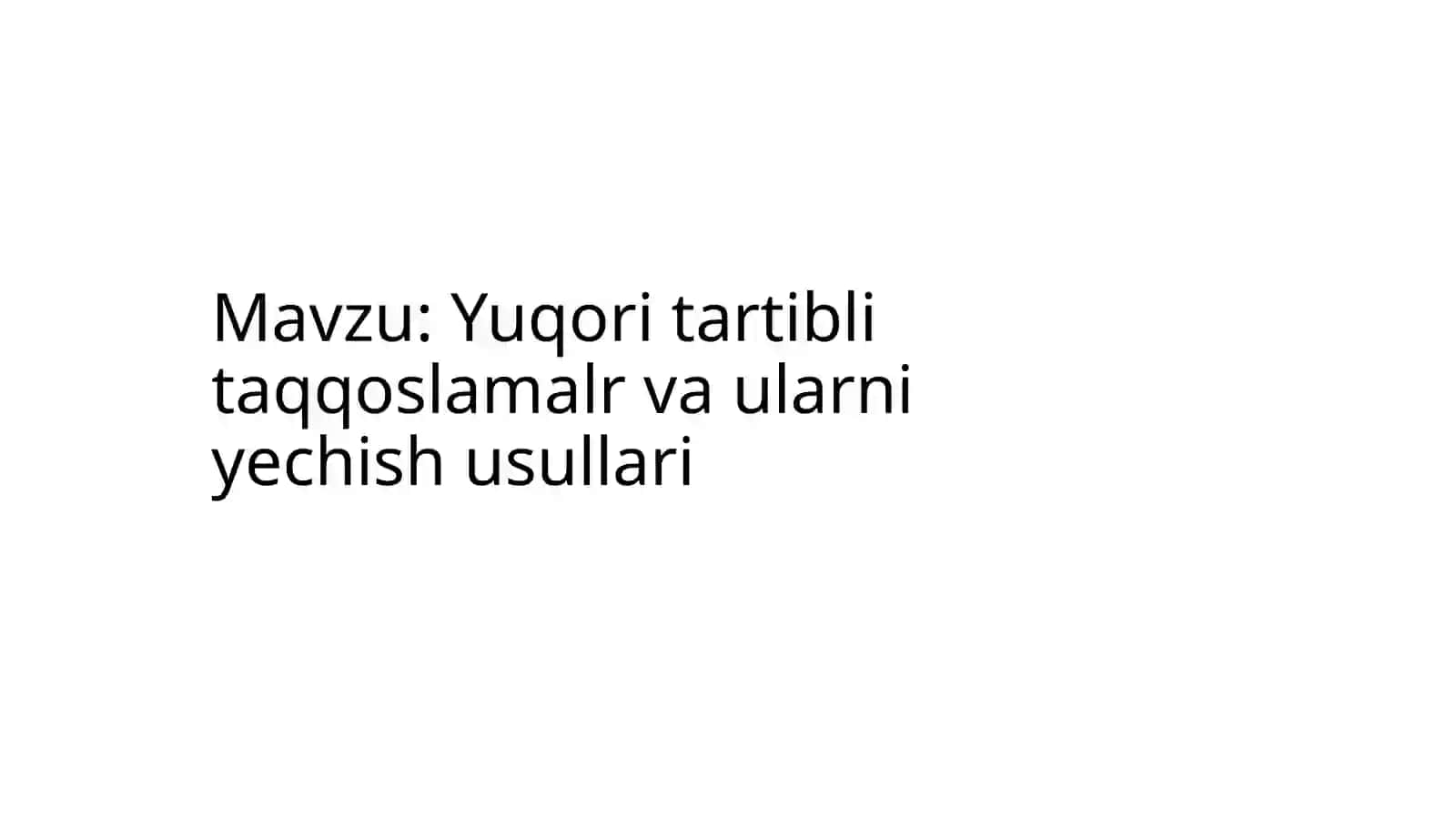 "ALGEBRA VA SONLAR NAZARIYASI" 2