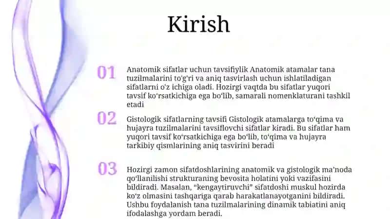 Anatomik Va Gistalogik Nomenklaturalar 2