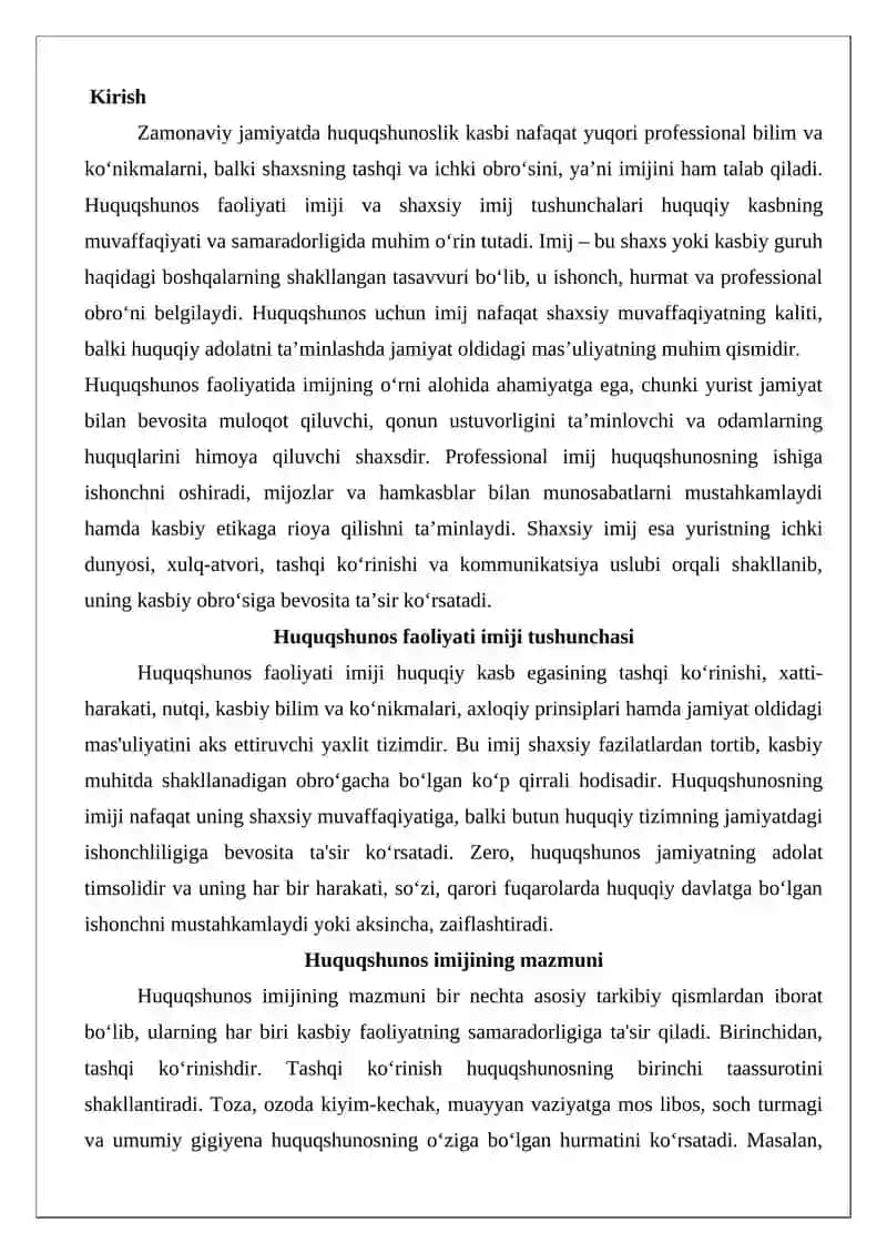Huquqshunos Faoliyati Imij Tushunchalari 2