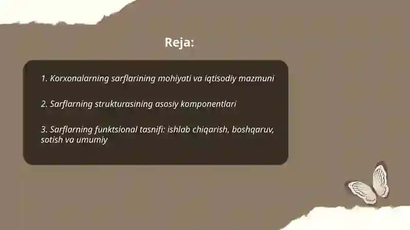 Korxonalarning sarflari ularning mohiyati, strukturasi va tasnifi 2