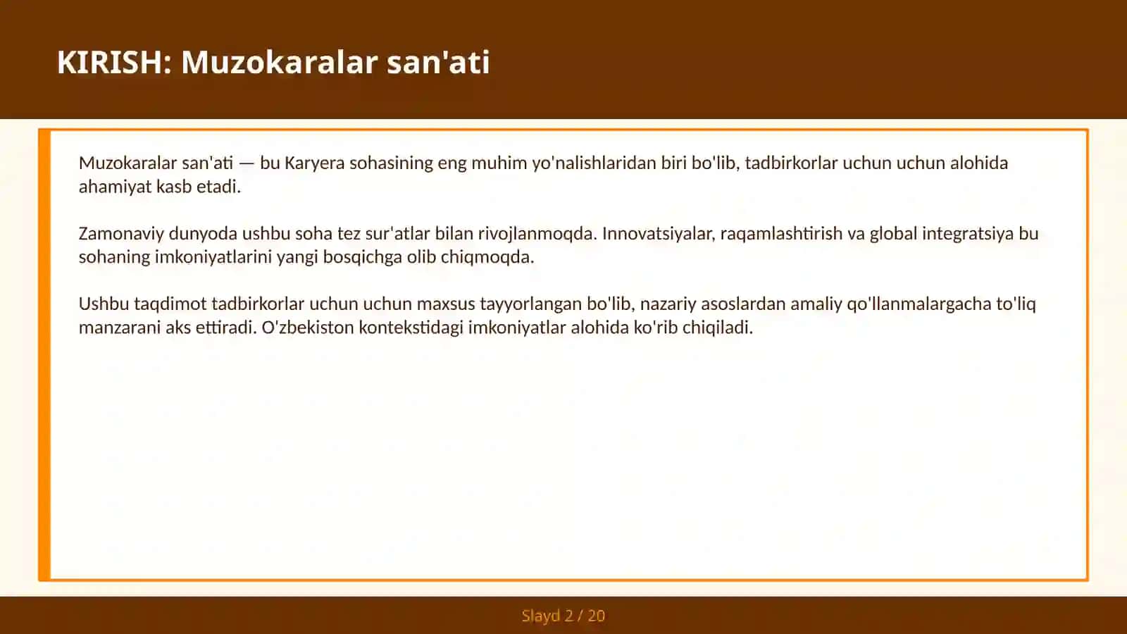 Muzokaralar San'ati 2