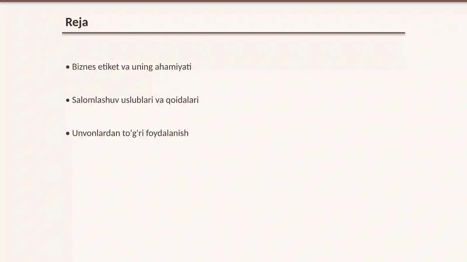 Biznes Etiket va Unvonlardan Foydalanish 2