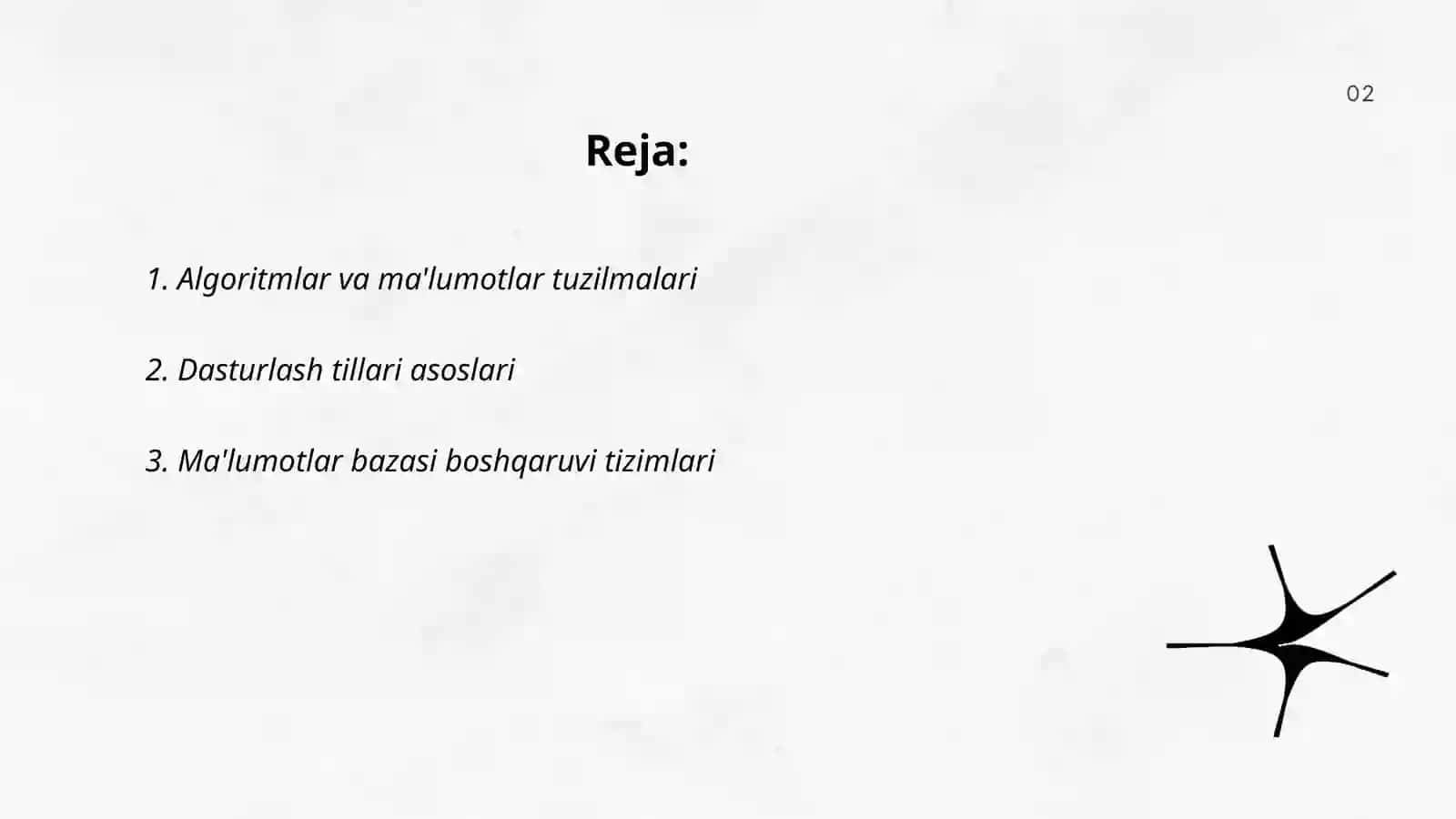 Algoritmlar va ma'lumotlar tuzilmalari 2