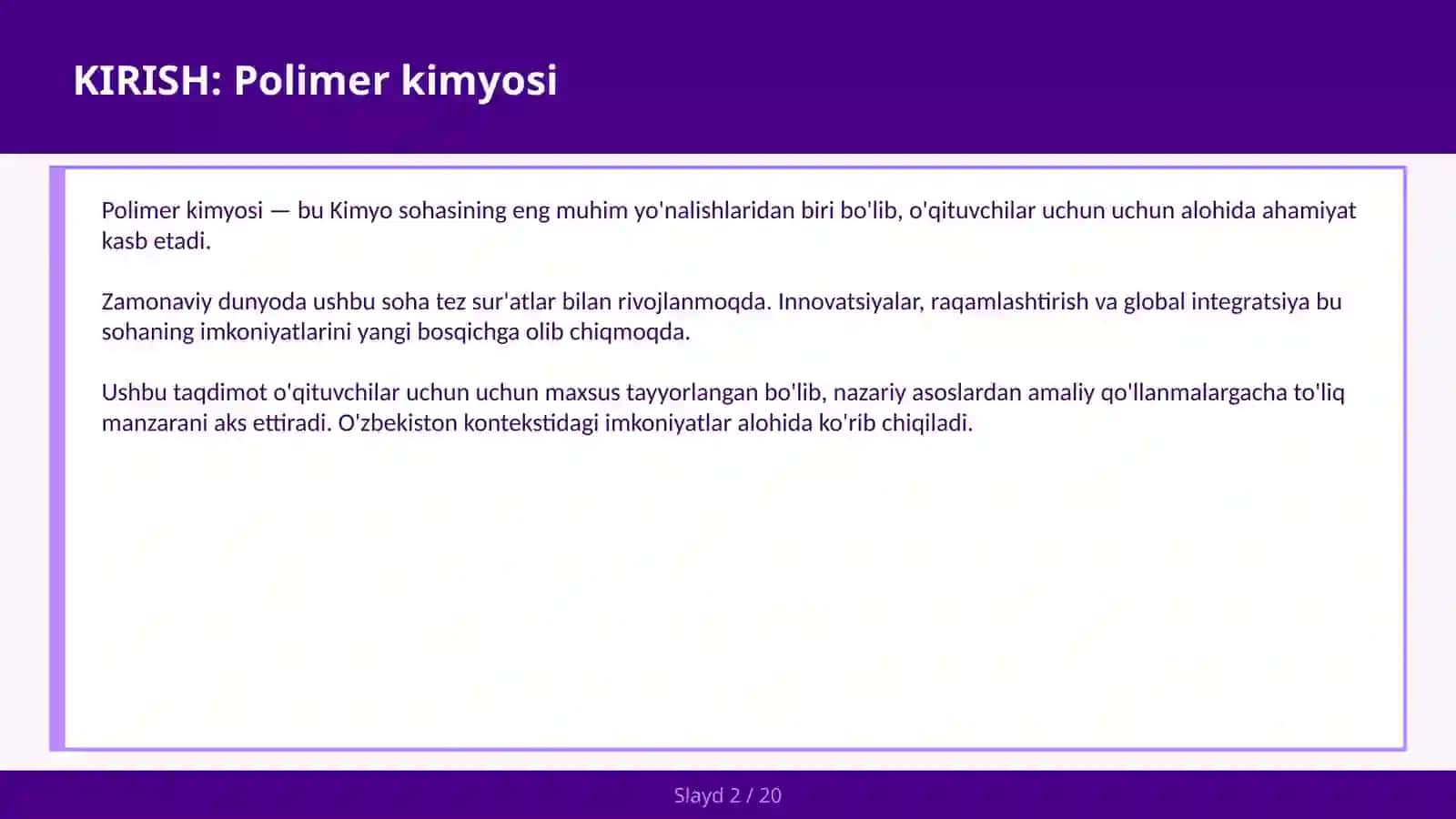 Polimer kimyosi 2