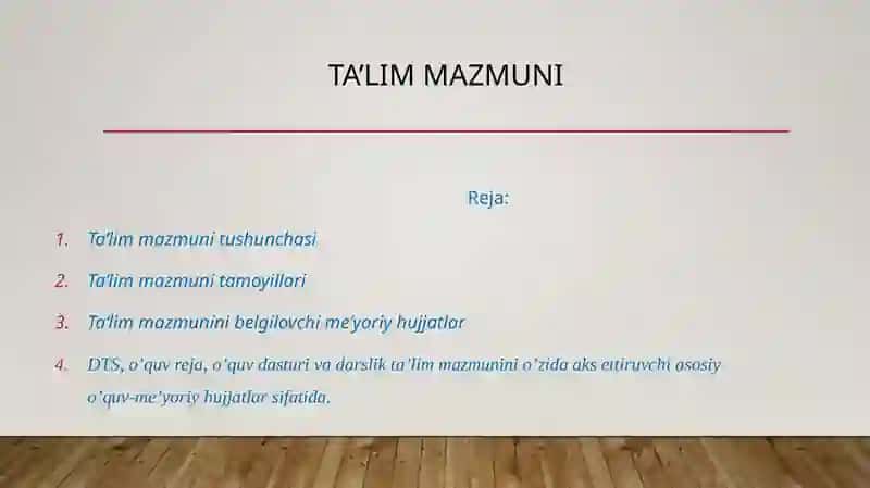 Ta’lim mazmuni 2
