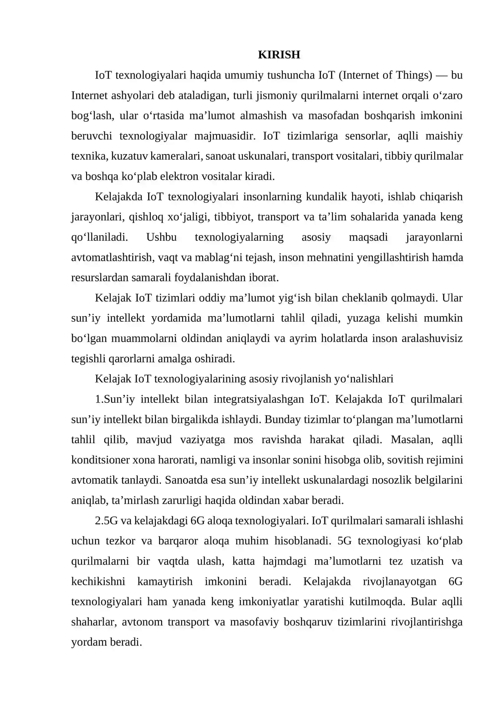 KELAJAK IOT TEXNOLOGIYALARI 2