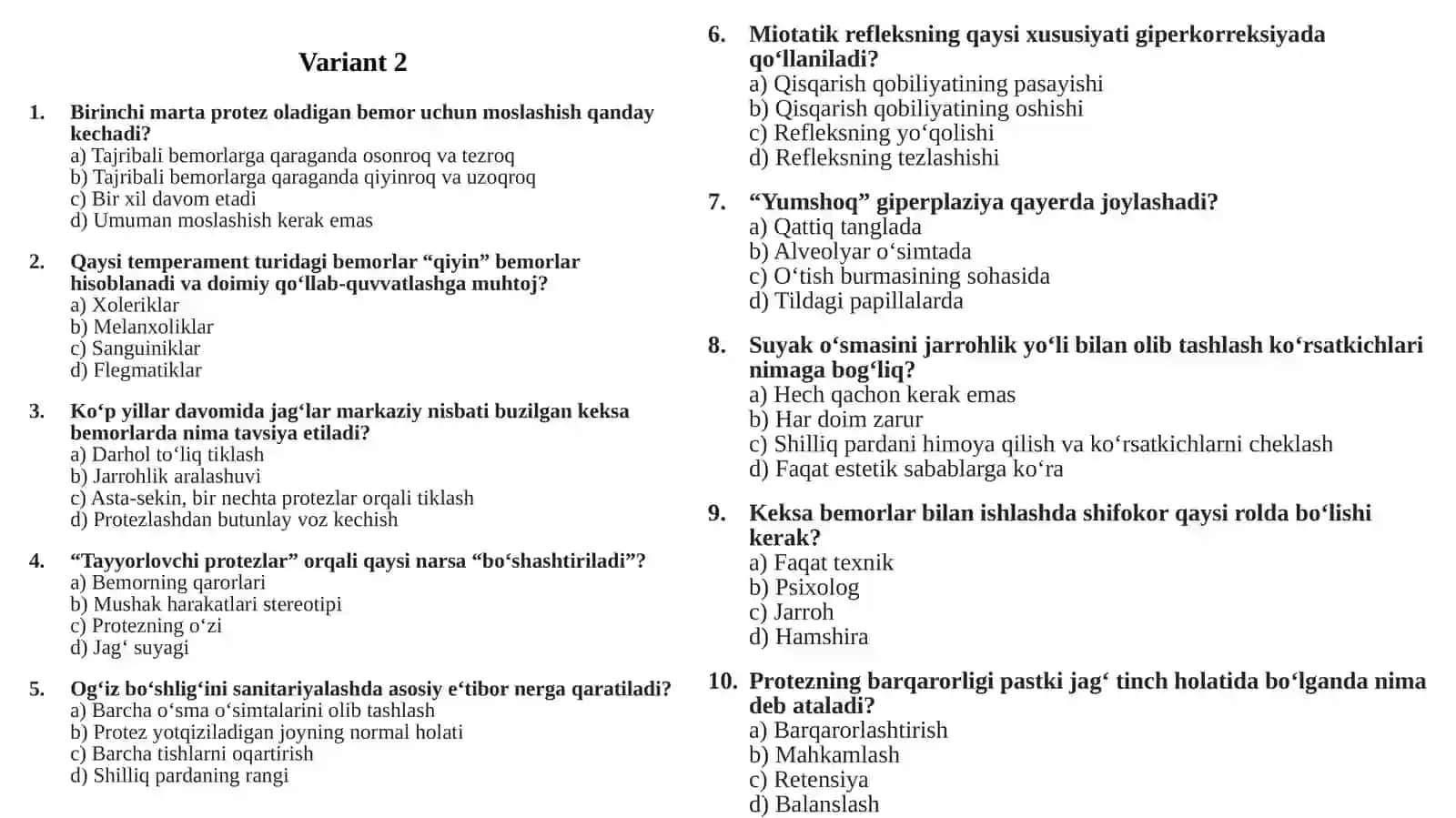 Og'iz bo'shlig'ini protezllashga tayyorlash 2