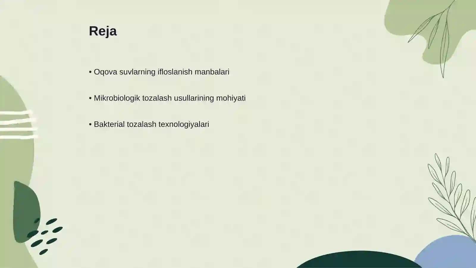 Oqova suvlarni mikrobiologik tozalash 2