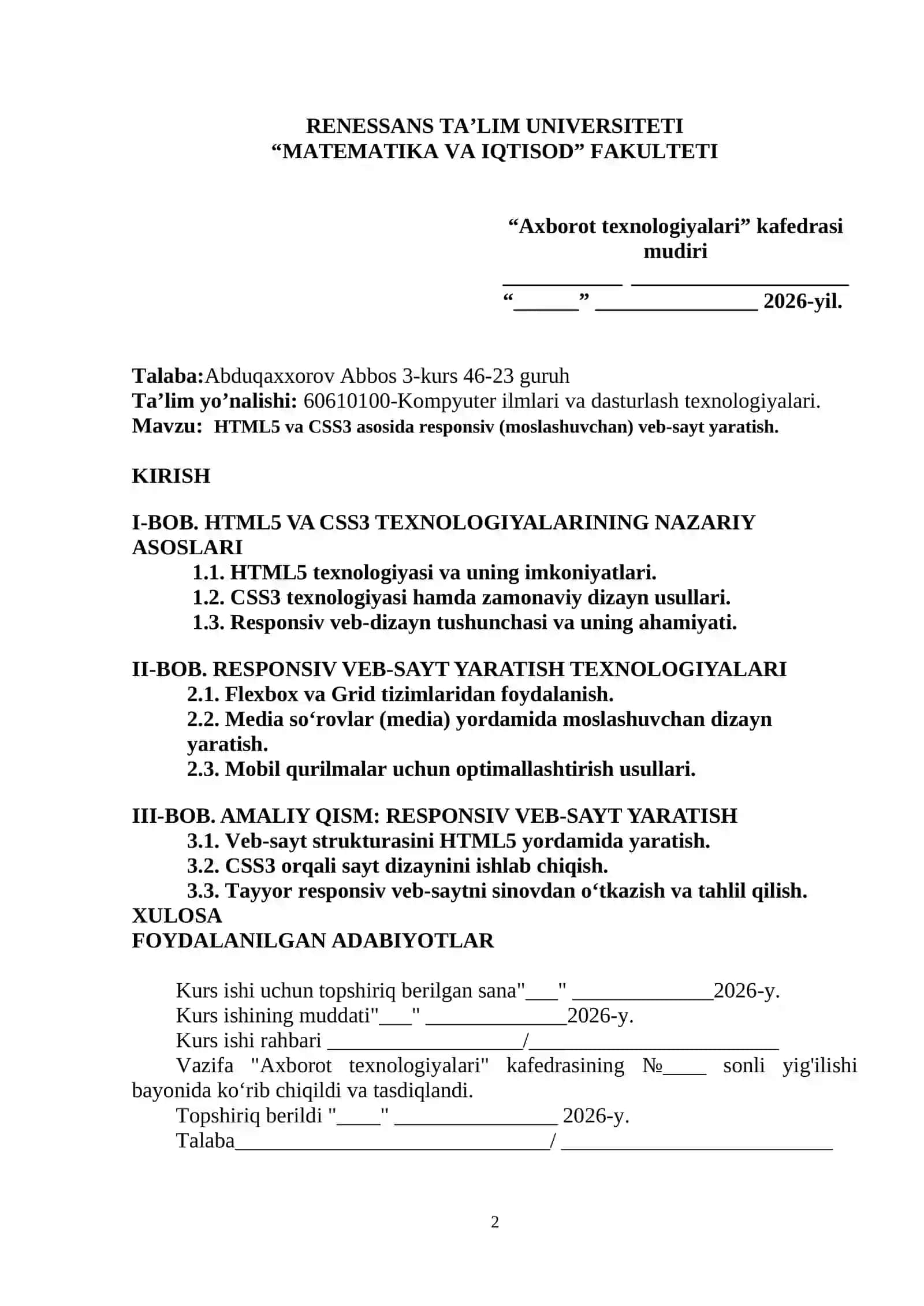 HTML5 va CSS3 asosida responsiv (moslashuvchan) veb-sayt yaratish 2