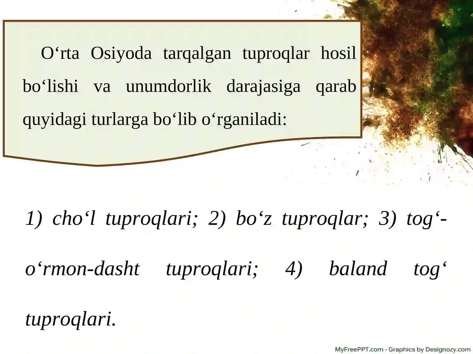 O‘RTA OSIYO TUPROQLARI 2
